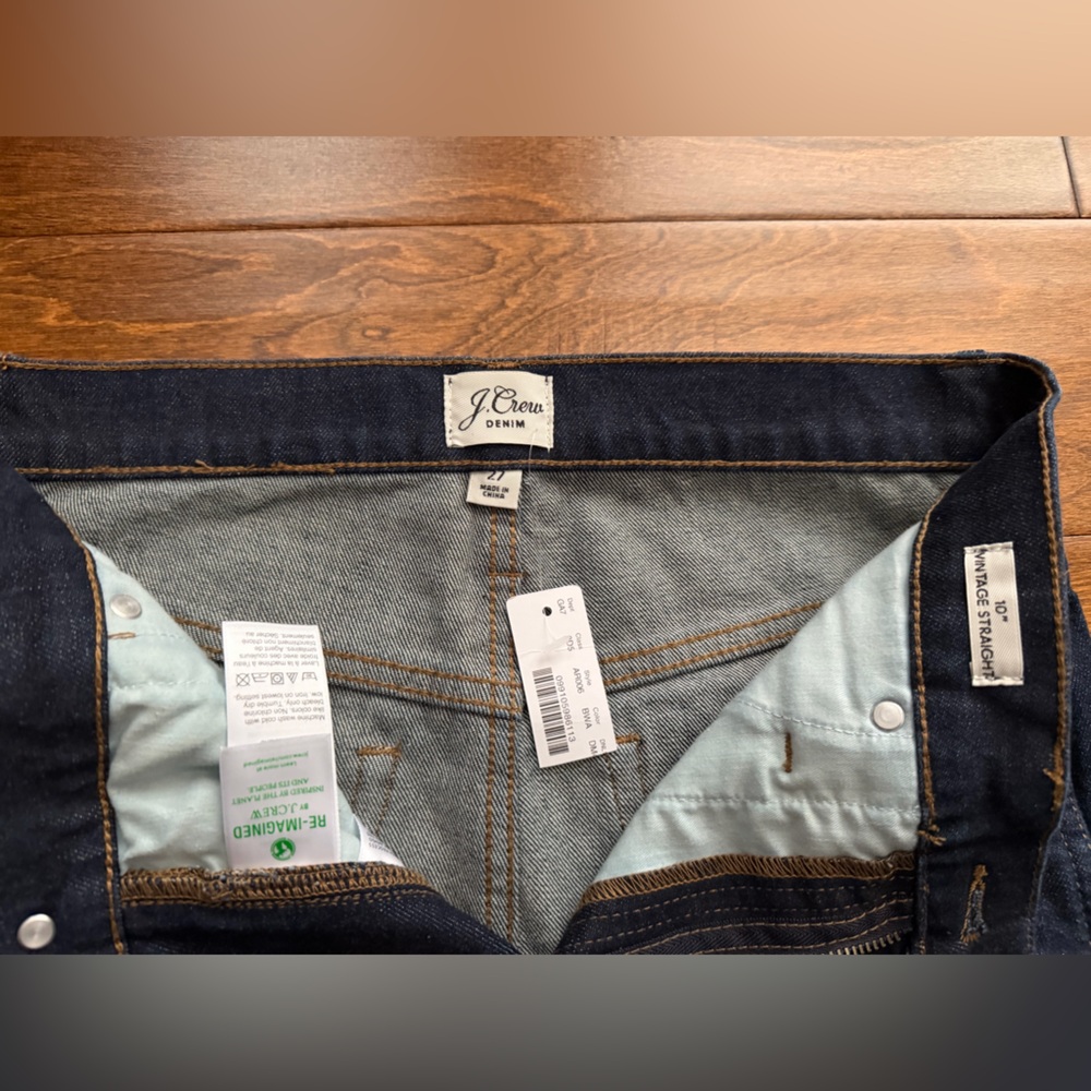J Crew Jeans Womens 27 Dark Blue 10" Vintage Straight 27x28 - Picture 8 of 10